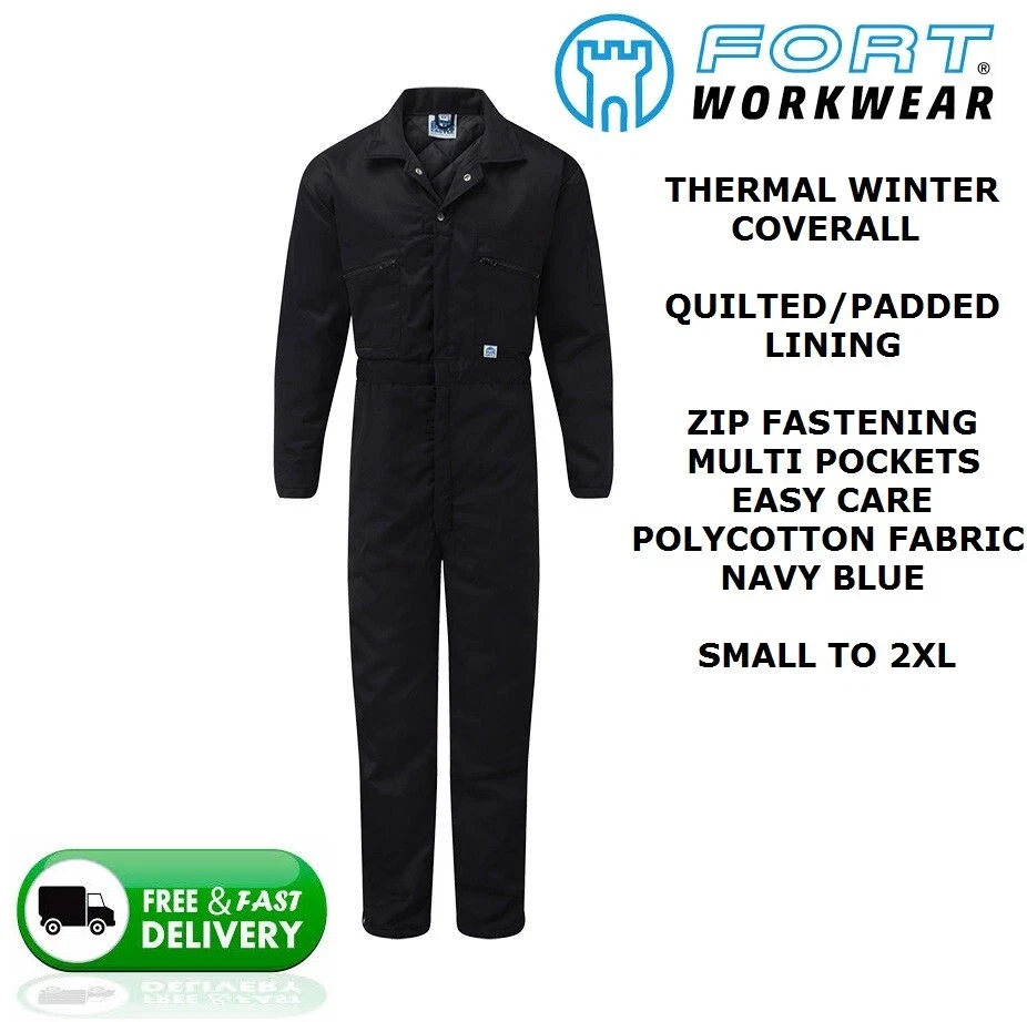BLUE CASTLE THERMAL COVERALLS,QUILTED OVERALLS,PADDED LINING,WINTER.WARM NAVY BLUE,FORT 377
