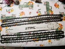 STIHL ROLLOMATIC ES GUIDE BAR 3003 000 8817 18"3/8 .050 66 DRIVE & 4 Chains