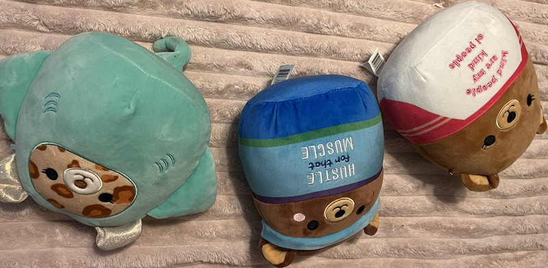Squishmallows Mixed Lot Plush Bears Dinosaur Reversible Octopus Assorted Colors