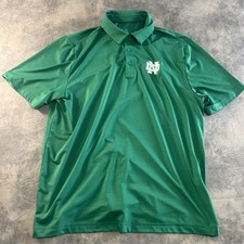 Under Armour Notre Dame Polo Shirt Men's L Green Embroidered Logo
