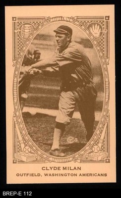 1922 E120 American Caramel Reprint #112 Clyde Milan Senators 8 - NM/MT
