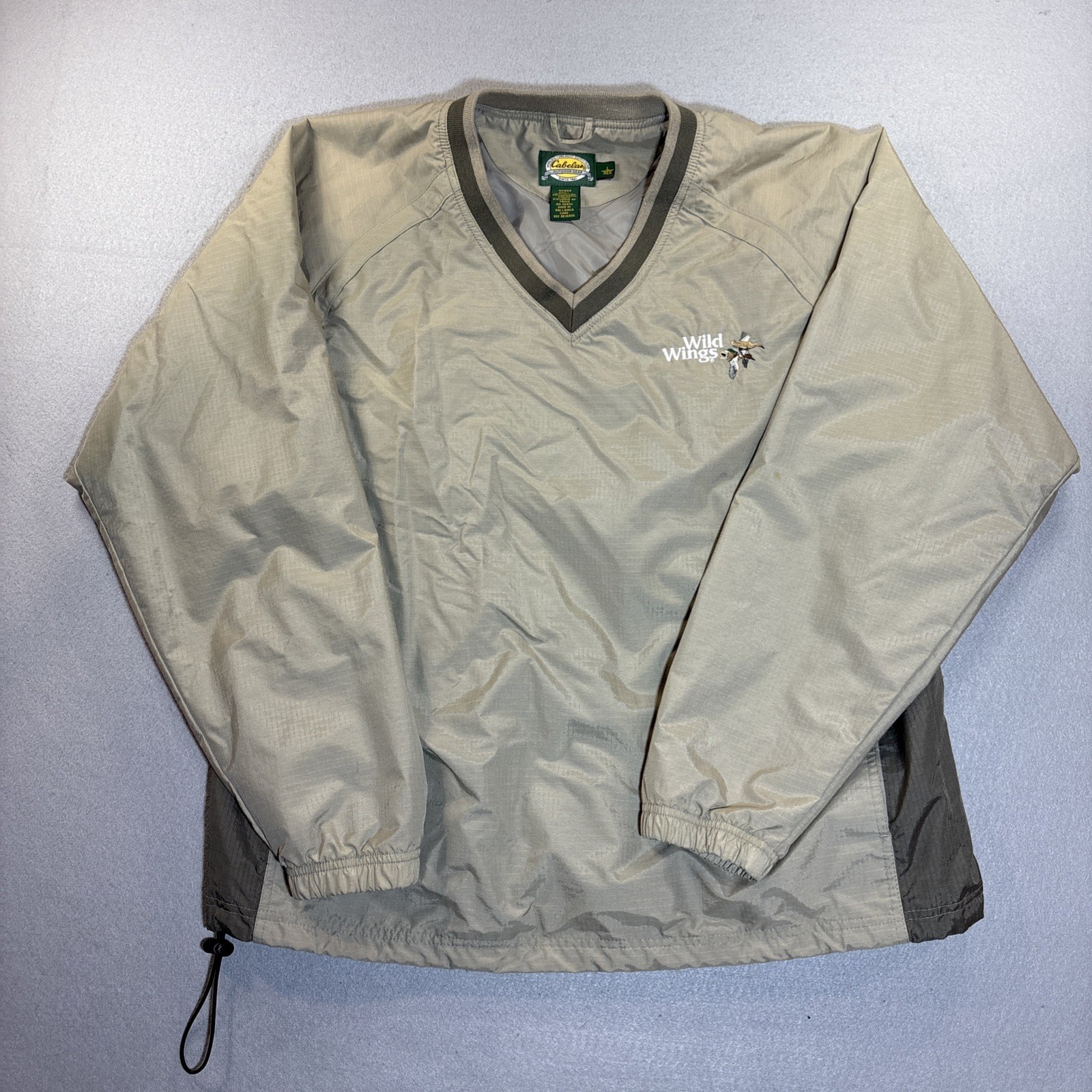 Cabelas Windcrest Khaki Pullover Windbreaker V Ne… - image 5