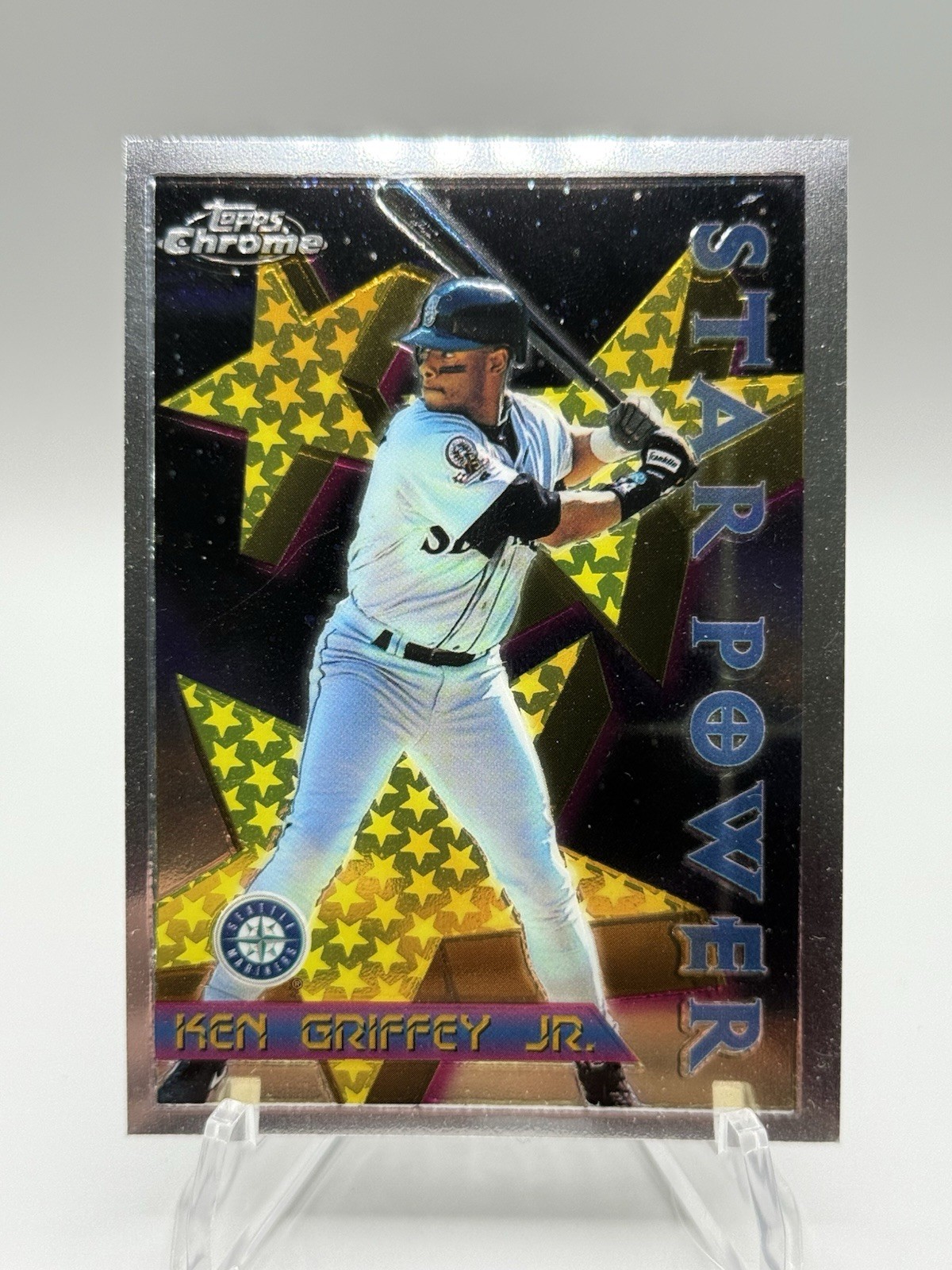 1996 Topps Chrome KEN GRIFFEY JR Star Power - Seattle Mariners