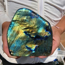 3lb Natural labradorite quartz crystal freeform polished specimen healing
