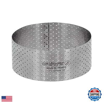 De Buyer Perforated Round Tart Ring - 2 Diameter 1.4 Height - Perfect For
