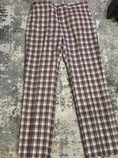 70s Vintage Hagger Light Weight Plaid Pants 38x34