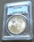 1890 O MORGAN SILVER DOLLAR ~ PCGS MS64 ~ OLD LIGHT BLUE LABEL ~ A NICE COIN.