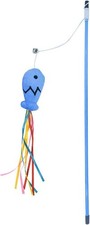 BWESOO Blue Cat Wand Kitten Teaser Stick Portable Fish Design