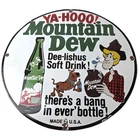 Vintage Mountain Dew Porcelain - Gas Pump Plate Soda Bottles Scooby Doo Sign