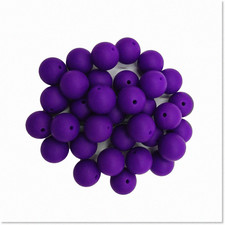 50pcs Purple Silicone Round Beads, 15mm