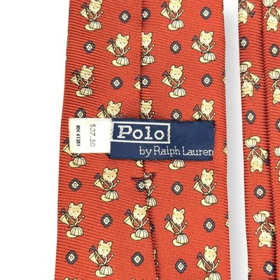Rare Vintage Polo Ralph Lauren Silk Tie Fox Hunt Equestrian