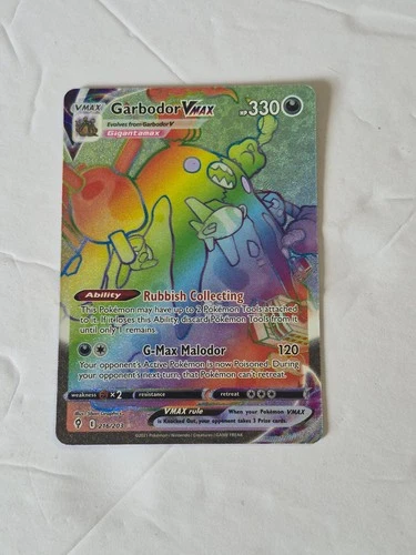 Garbodor VMAX 216/203 Rainbow Rare Evolving Skies Pokemon Holo Near Mint