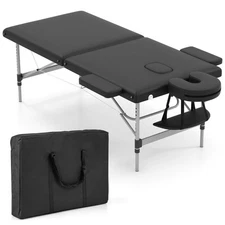 84" 2-Section Foldable Salon Spa Beauty Bed w/ Face Cradle Adjustable Height