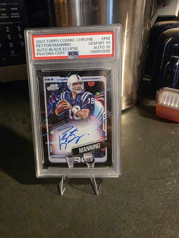 2024 Topps Cosmic Chrome Peyton Manning Auto-Black Eclipse  PSA/DNA Cert. ...