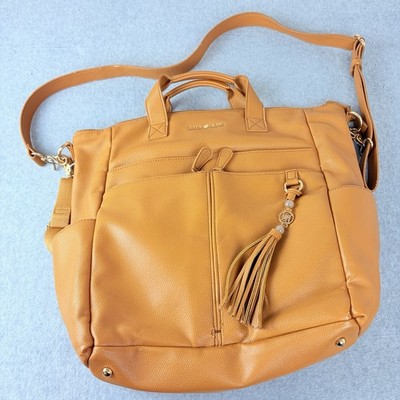 LILY JADE Caroline Convertible Diaper Bag Backpack Camel Vegan Leather Pad