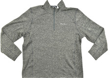 Eddie Bauer Men's Size XXL Gray Solid Fleece 1/4 Zip Pullover Sweater Knit