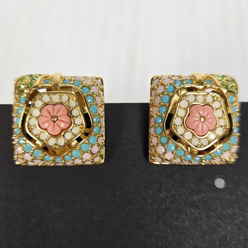 "Pendientes para mujer Lauren G Adams LGA con clip tono dorado cristal facetado 0,75""" Foto 2 de 4