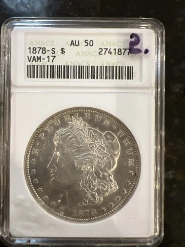1878 morgan silver dollar Au 50