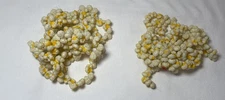 2 Vintage Plastic Buttered Popcorn Blow Mold Christmas Tree Garlands 9' & 8’