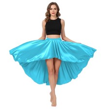 New Fashion Up Down Skirt Satin High low skirt Color Asymmetrical Skirts S47