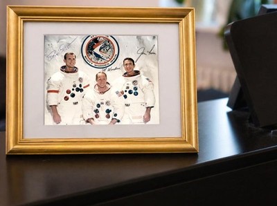 Repro-Autogramm - Apollo 15 - Scott - Worden - Irwin - Gerahmt