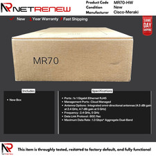 NEW Unclaimed Cisco Meraki MR70-HW Wireless Access Point Cloud Managed