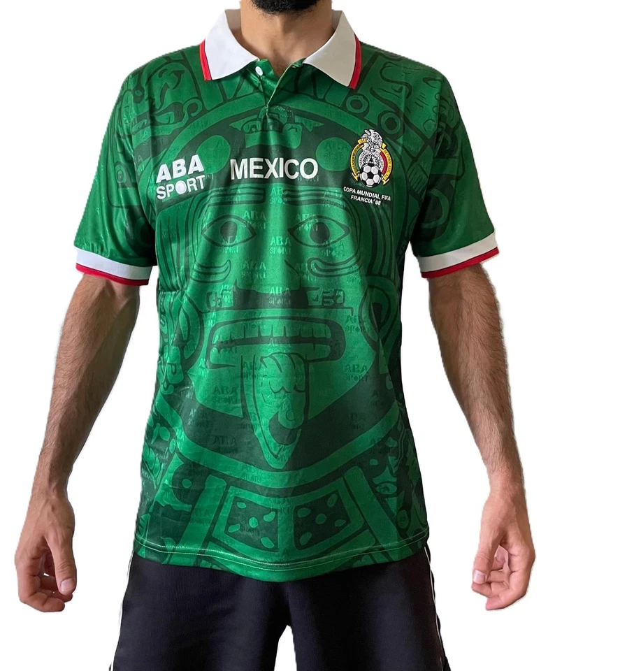 Mexico 1998 Home Shirt ABA Sport Fan Version Green Retro Kit 98 Large - Image 4 of 4