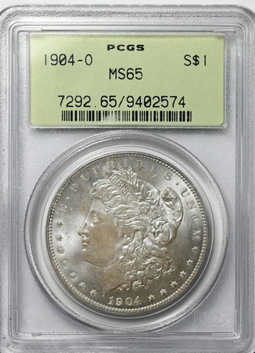 1904 O MORGAN MS65 PCGS GREEN Holder Graded Silver Dollar UNC MS 65 New Orleans