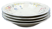 Villeroy & Boch Riviera Rim Cereal Bowl Soup Floral Set of 4
