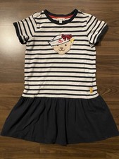 Steiff Mädchen Shirtkleid Gr. 110 blau/weiß...