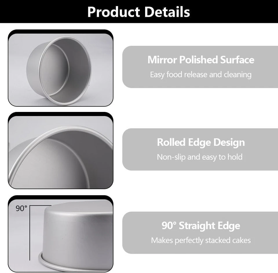 2x Alu Backformen rund, 5/7 Zoll, antihaftbeschichtet, inkl. 50 Backpapier - Bild 3 von 4