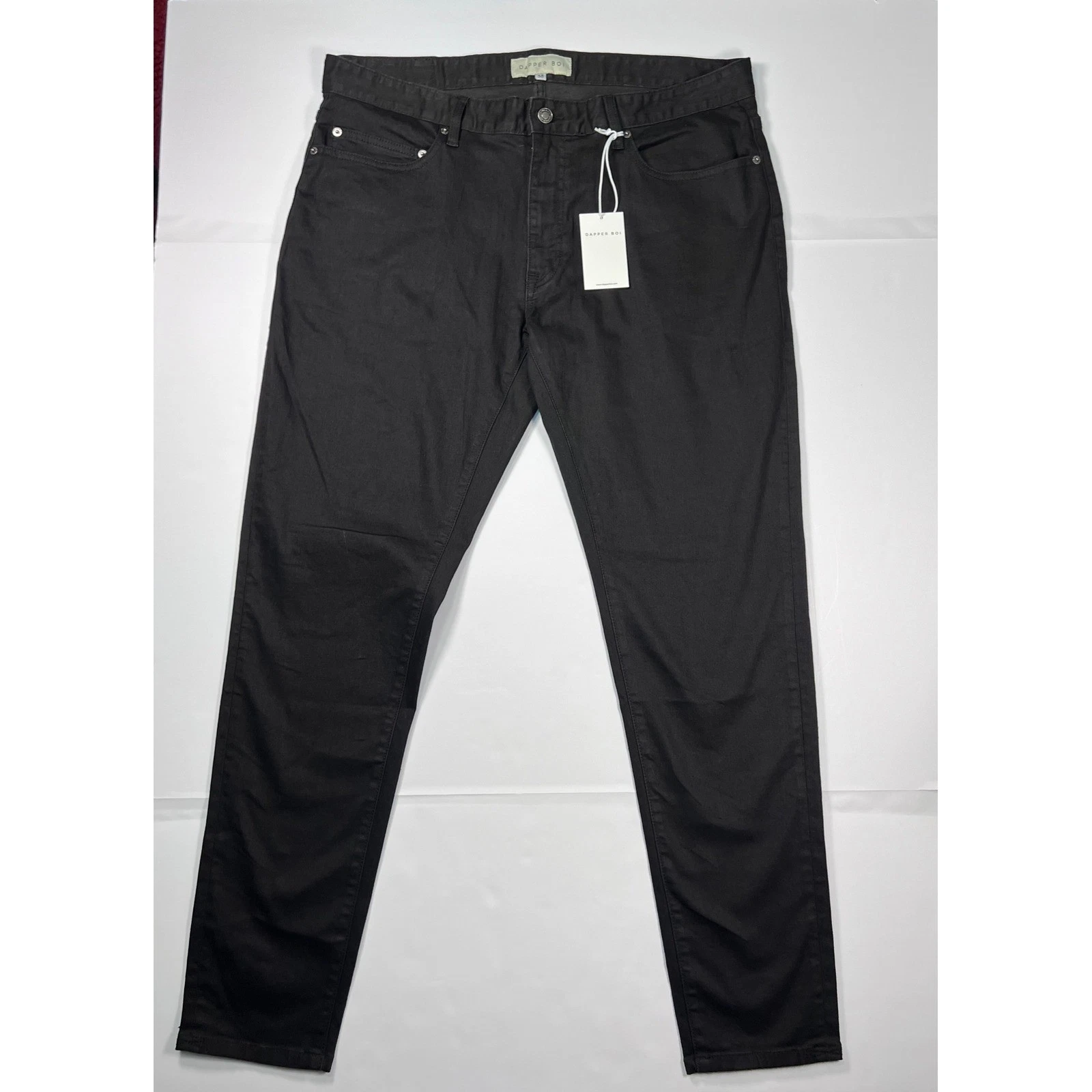 Dapper Boi Slim Fit Pants Mens 38 Black 2024 Gender Neutral 5-Pocket Stretch