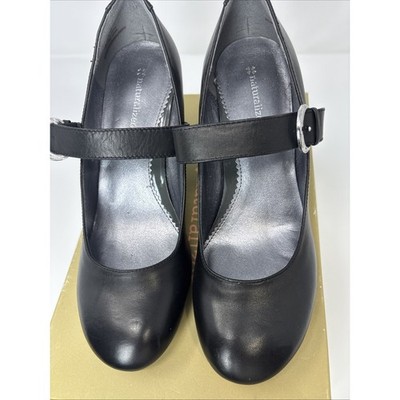 Naturalizer Alibi Black Mary Jane Pumps Round Toe Heel 9.5M