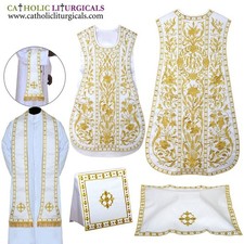 Set paramento e massa bianco spagnolo con ricamo vintage NUOVO