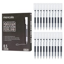 mancola 20 Pack Rolling Ball Pens, Quick-Drying Ink 0.5 mm Extra Fine Point P...