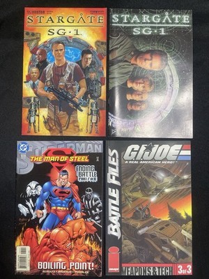 Lot of 4 Comics   Stargate SG-1, Superman Man of Steel #131, G.I. Joe Battle