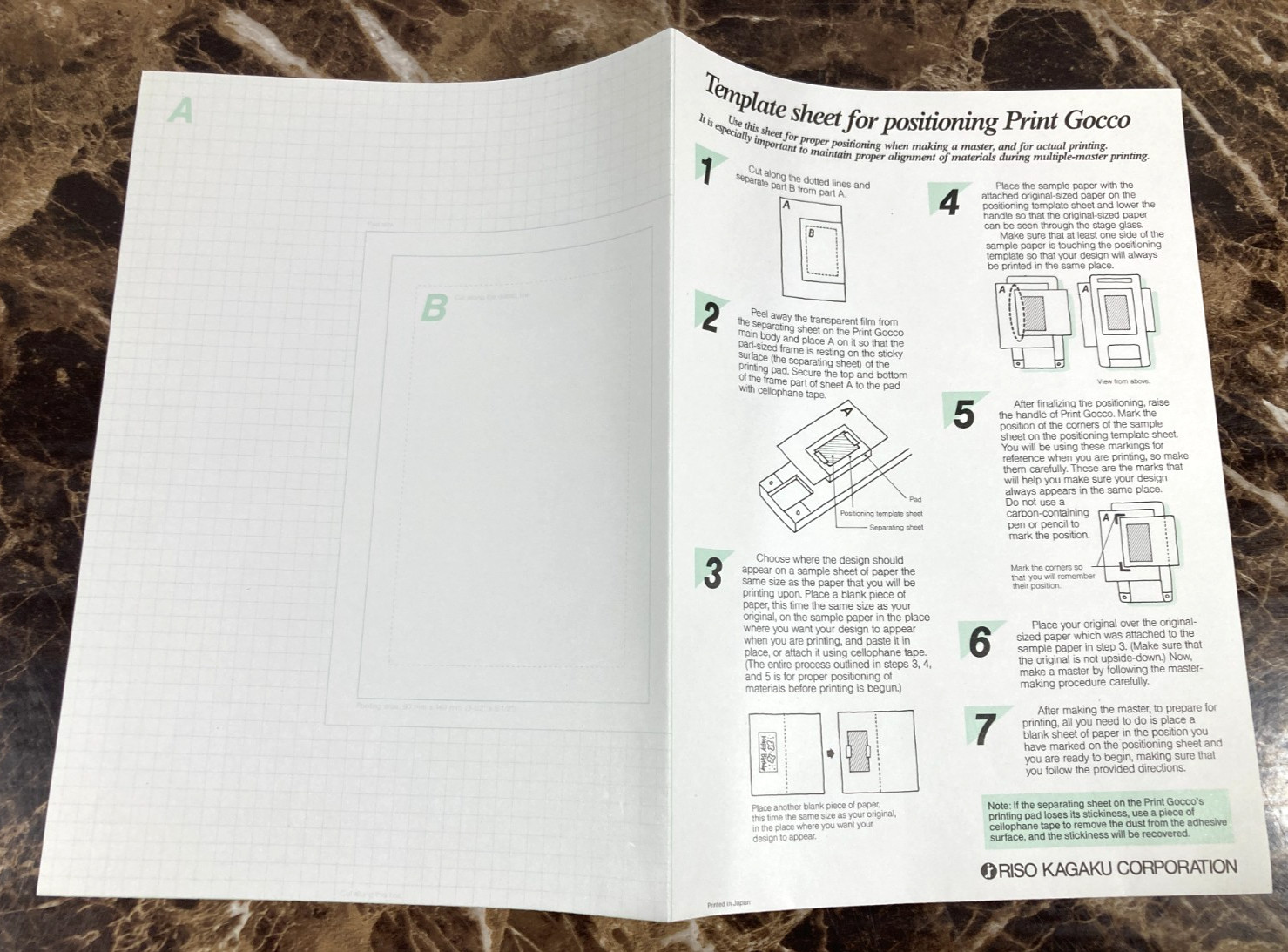 RISO Print Gocco Owners Manual B6 Hi-Mesh Set Template Design Sheets Catalog