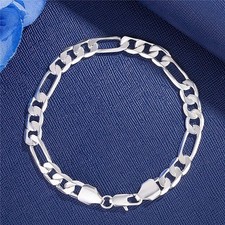100% Solid 925 Sterling Silver Heart Bracelet Women Men Handmade Vintage Gift