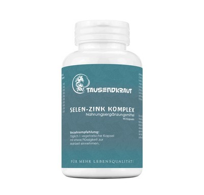 Natürlicher Selen + Zink Ko 90 Kapseln 593 mg - mit B-Vitaminen und Folsäure