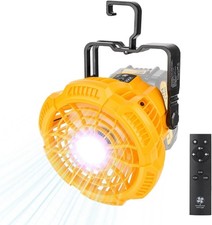 Portable Camping Fan w/ LED Lantern for Dewalt Battery Operated Tent Ceiling Fan