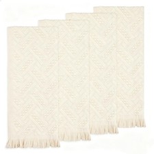 Boho Bathroom Decor Cream White 100 Turkish Cotton Hand Towels 14 x 30 Inch