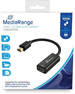 MediaRange HDMITM High Speed to Mini DisplayPortTM Converter, Gold-Plated Contac
