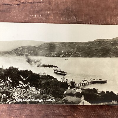  King Edward In Kyles Of Bute  Real Photo Postcard, 1922, Whiting Bay, Arran