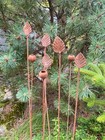 Set of 8 tinyMetal Flowers Stakes for Backyard Garden Lawn Decoration Art Object