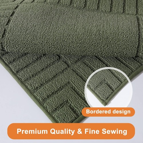 Green Polypropylene Kitchen Rugs - Non-Slip, Absorbent & Modern Geometric Style - Picture 6 of 9