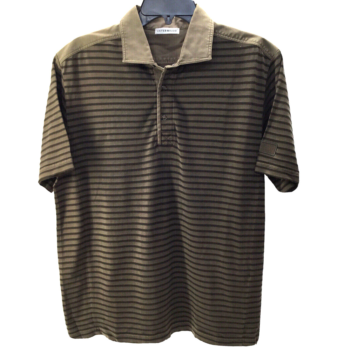 Повседневная рубашка поло INTERMEZZO из хлопка/вискозы оливково-зеленого цвета [L]