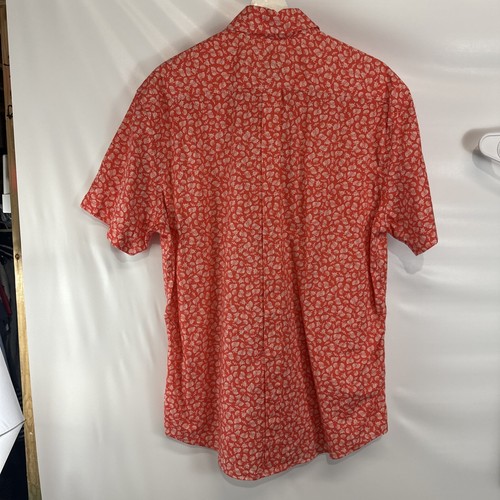 Jos a Banks Slim Fit Orange Tropical Shells Size Large Slim Fit Shirt - Picture 5 of 6