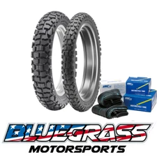 DUNLOP D605 DUAL SPORT TIRE SET FRONT 2.75-21 REAR 120/80-18 DOT INCLUDES TUBES