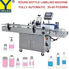 Fully automatic label machine for round bottles Wine Juice Bottle Labeling Machi