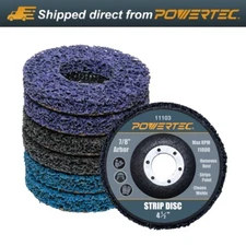 POWERTEC 4-1/2 Inch Strip Discs for Angle Grinder 6-Pack, 7/8" Arbor Stripping
